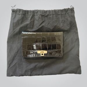 Uterqüe Leather Clutch/Shoulder Bag